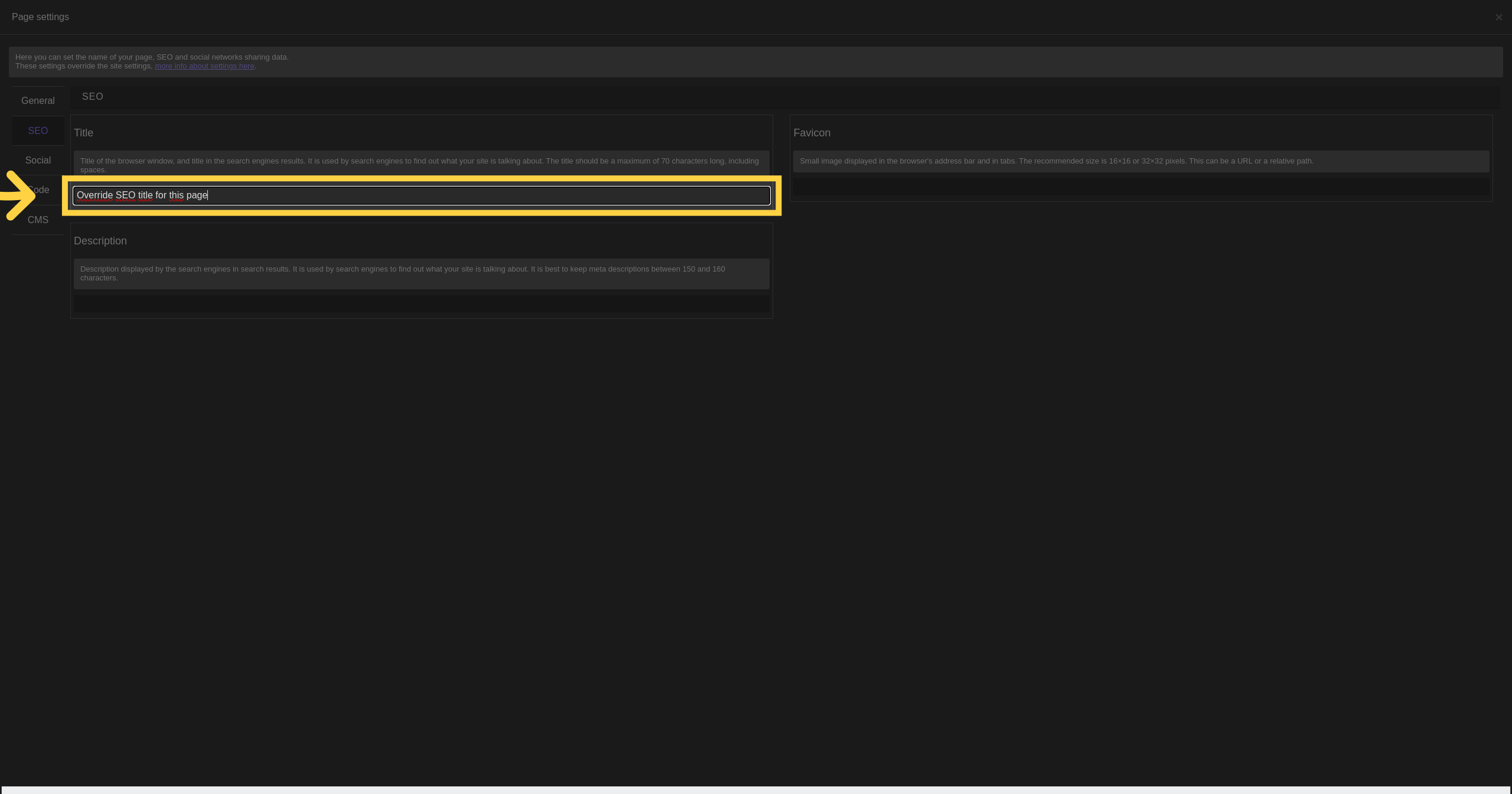 Override SEO title for this page only
